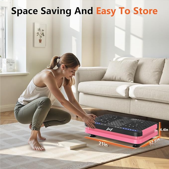 AXV Vibration Plate Fitness Platform Exercise Machine Vibrating Shaking Full Body Shaker Workout Vibrate Stand Shake Board Sport Gym for Weight Loss Fat Burner for Women Men