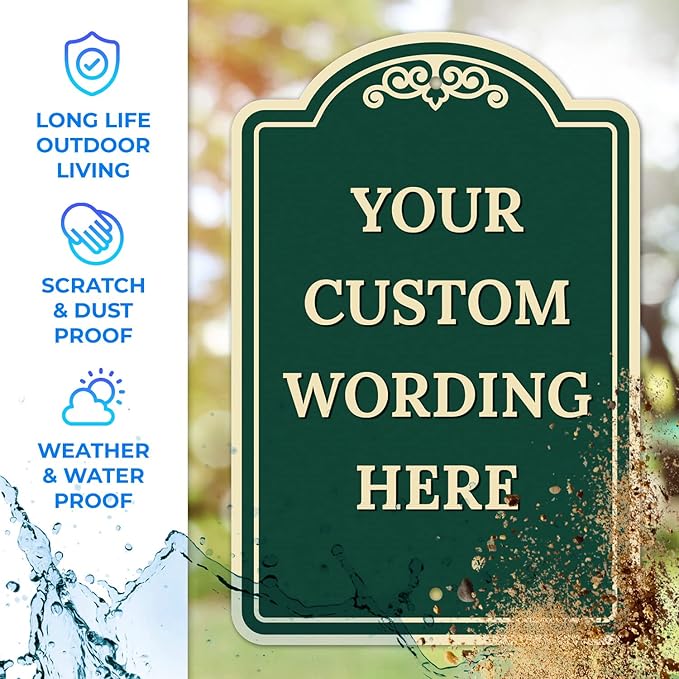 Custom Indoor/Outdoor Decorative Sign,Custom Personalized Green Sign, 12x18 Inches, ACM, Fade Resistant, Made in USA
