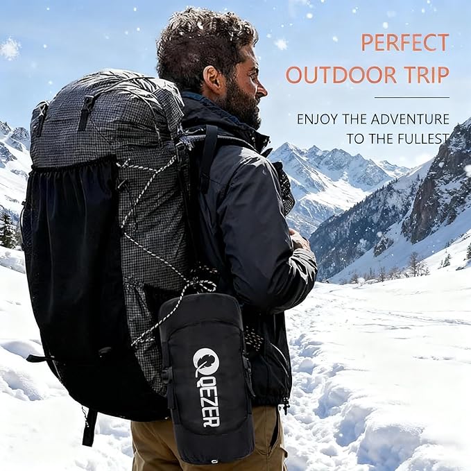Ultralight Down Sleeping Bag for Adults - 600 Fill Power, Cold Weather, Backpacking, Camping, Hiking