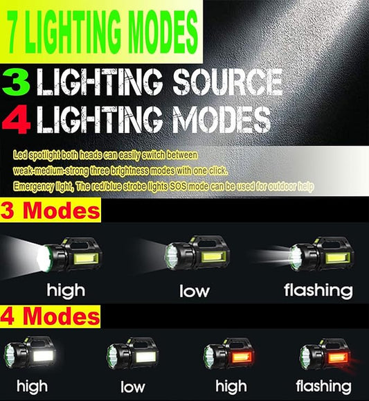 SUYOOULIN Solar LED Spotlight Lantern, Rechargeable Super Bright 10000LM Handheld LED Searchlight Flashlight, Multifunction Camping Lantern Work Light, 5 Light Modes, Waterproof, for Emergency, Home