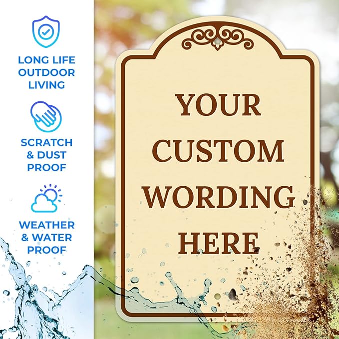 Custom Indoor/Outdoor Decorative Sign,Custom Personalized Brown Sign, 12x18 Inches, ACM, Fade Resistant, Made in USA