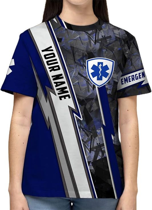 Personalized EMT 3D Shirt, EMT 3D Hoodie, 3D EMS Hoodies for Men, Medical Uniforms EMS Shirt, Emergency Medical Service Shirt
