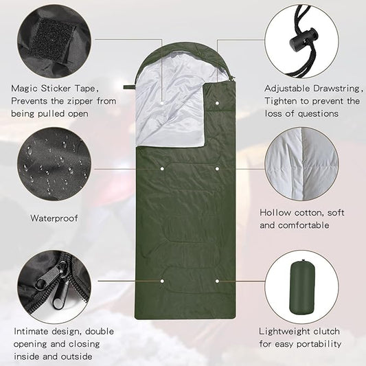 Macarrie 10 Pcs Bulk Sleeping Bags for Homeless Donation Shelter Adults 0 Degree Waterproof Sleeping Bags with Compression Sack for Cold Weather Emergency Hiking Camping Warm