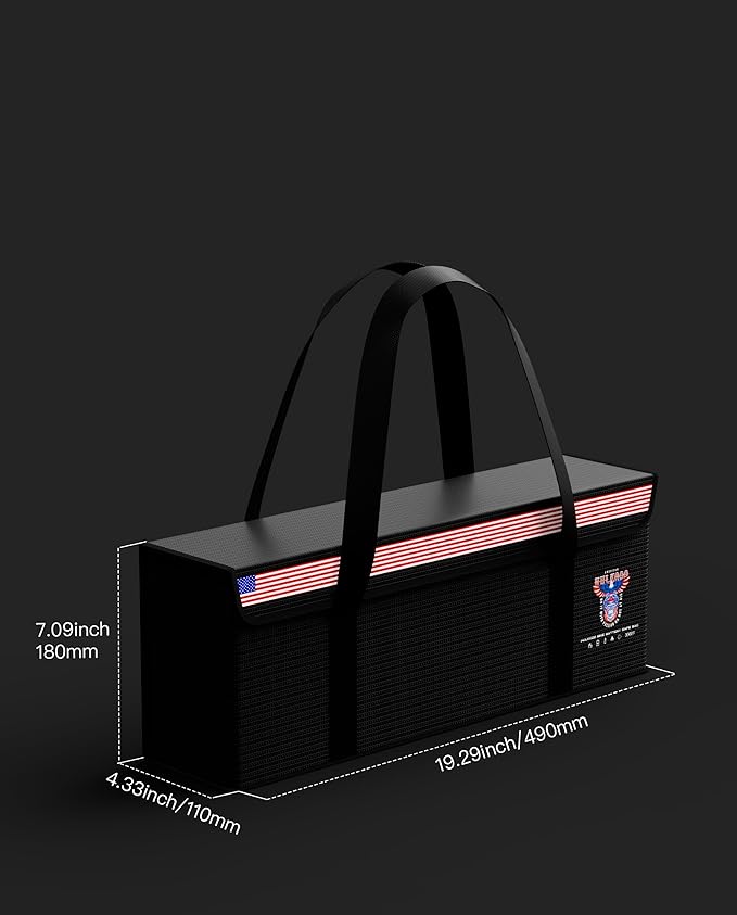 Fireproof Explosion-Proof Waterproof Ebike Battery Storage Bag - Safe Case for Lithium/Lipo Batteries (19.3 x 4.3 x 7 Inch)