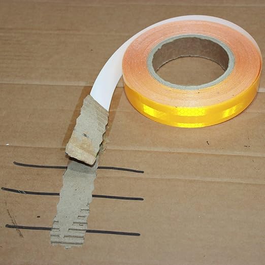 Non Fading Reflective Tape Yellow 1 inch Wide, Outdoor Waterproof High Visibility Safety Warning Adhesive Stickers Strips (166 feet)