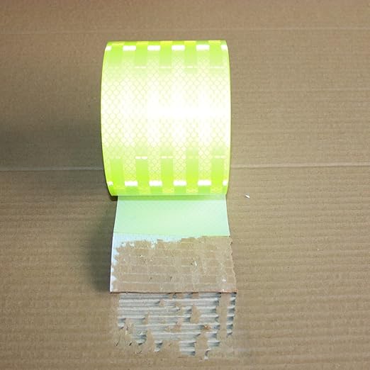 Fluorescent Green Reflective Tape 4 inch, Outdoor Waterproof Safety Caution Warning Adhesive Strips Tape (168 feet)