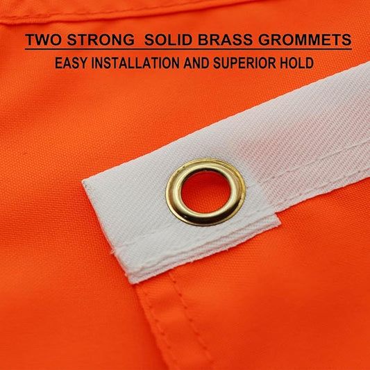 5Pack Orange Safety Flag 12x18 Inch -Longest Lasting Nylon 210D | Four Rows Stitching Fly Ends | Attention Safety Flags Decoration Gift Boat UTV ATV Car Bike Yacht Warning Banner
