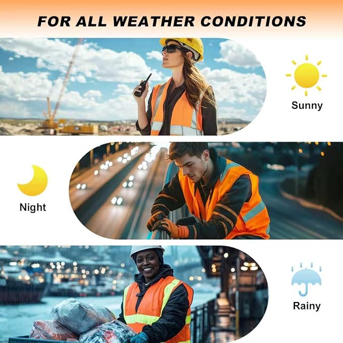 ProtectX Safety Vest for Men Women ANSI Class 2 High Visibility Mesh Reflective Construction Vest with 4 Pockets