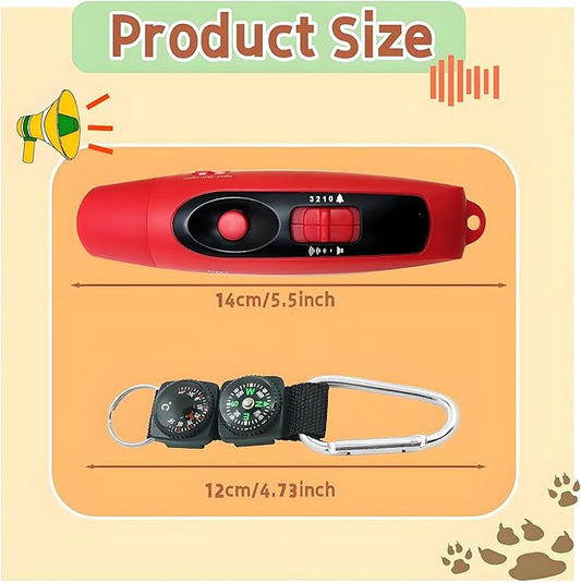 Rechargeable Bear Horn to Scare Bears, 125dB Electronic Air Horn with LED Flashlight & Compass & Thermometer, Electronic Whistle Bear Bells for Safety Hiking Camping Emergency Self Defense