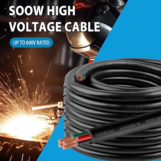 150ft 16/4 16 AWG Portable Power Cable (4 Conductor) - SOOW 600V 16 Gauge Electric Wire for Motor Leads, Portable Lights, Battery Chargers and Machinery - 4 Conductor - 150 Feet Electrical Cord