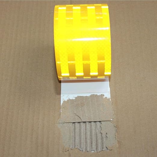 Yellow Reflective Tape 4 inch Wide for Trucks, Outdoor Waterproof High Visibility Safety Warning Reflector Sticker Strips (68 feet)