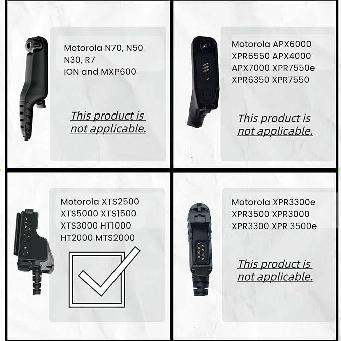 2 Wire Covert Acoustic Tube Surveillance Kit Headset Earpiece for Motorola XTS2500 XTS5000 XTS1500 XTS3000 HT1000 HT2000 MTS2000 Two Way Radio Walkie Talkie,4Pack
