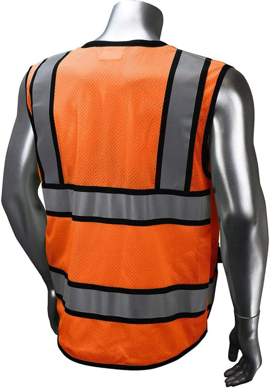 (B Engineer Safety Vest, High Visibility Reflective Safety, Vest Mesh with Zipper and pockets