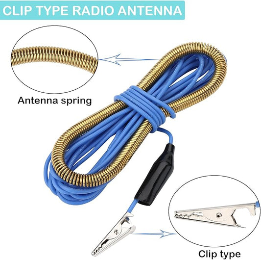 ZHIWHIS Radio Antenna, Shortwave 9.85’ Crocodile Clip Radios Antenna, Storage Case Included, FM SW External Antenna to Improve Signal Reception Suitable for FM VHF SW Radio AN-10