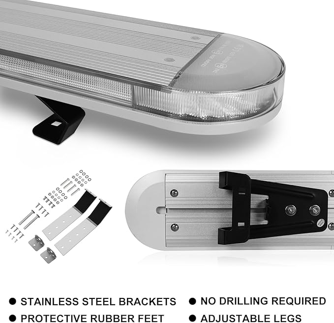 ASPL 48" High-Intensity LED Low Profile Roof Mount Emergency Warning Security Strobe Light Bar for Tow Truck Construction Vehicle /29 Flash Mode/Control Pannel/Take Down Alley Lights -Amber