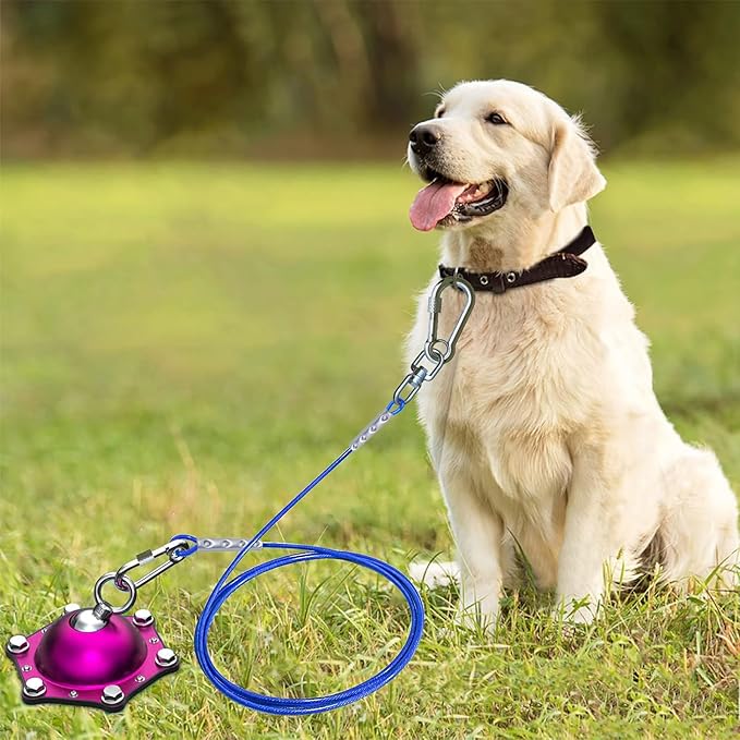 TOPKNOT Dog Tie Out Cable and Stake,(up to 200lbs) 360°Swivel Dog Run- No Tangle,with 20FT Heavy Duty Tie Out Cable for Dogs,Runner for Yard,Ideal for Outdoor Camping