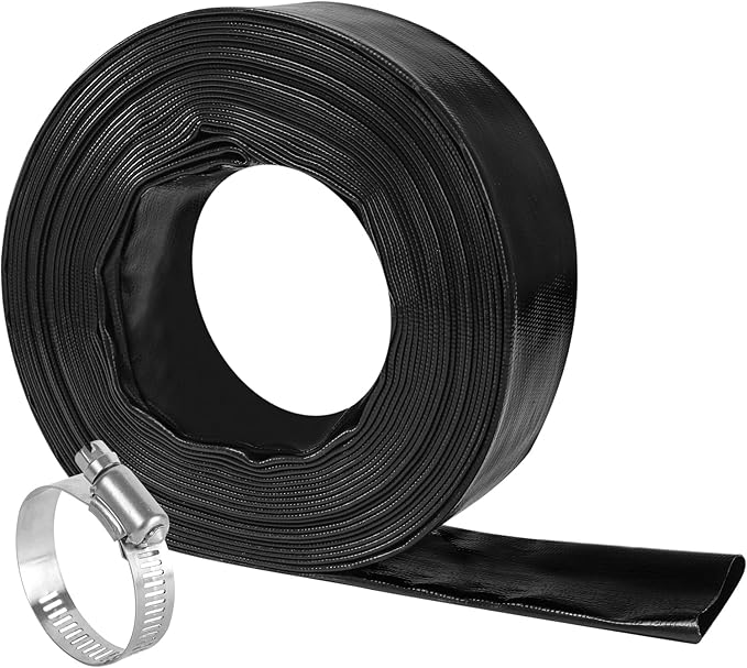 Eastrans 1-1/2in x 50 FT Pool Backwash Hose with 2 Hose Clamps,Extra Heavy Duty Discharge Hose,Drain and Filter Pump for Swimming Pool,Wall Thickness 1.2mm,Super wear-resistant,weather blast