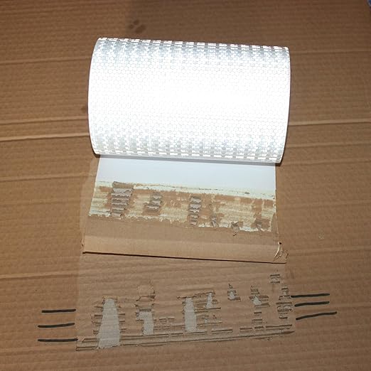 White Reflective Tape Outdoor Waterproof 8 inch Wide, High Visibility Warning Industrial Marking Tape,Safety Stickers (68 feet)