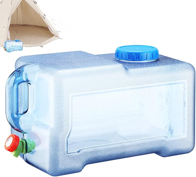 Water Storage Containers | 3.17 Gallon Bottle Dispenser | Portable Square Water Container with Tap | for Hiking Picnic Camping Survival Outdoor Beverage
