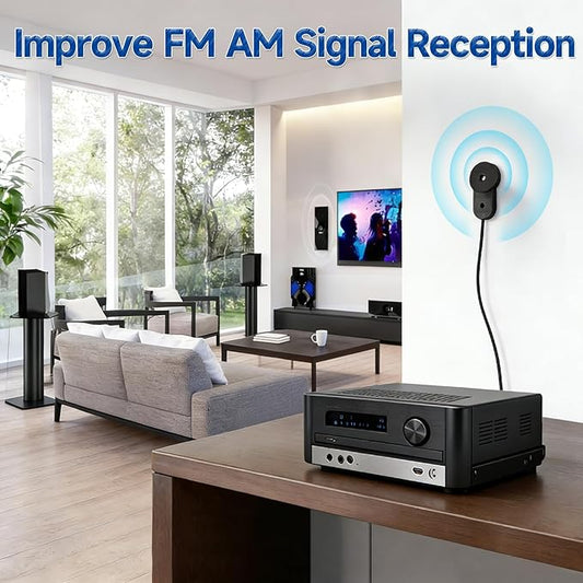 FM Radio Antenna 75 Ohm FM Antenna for Pioneer Onkyo Yamaha Marantz Bose Wave Music System Indoor Digital HD Radio FM Radio Bluetooth Stereo Receiver AV Audio Video Home Theater Receiver