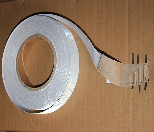 Industrial Non Fading Reflective Tape Silver 1 inch Wide, Outdoor Waterproof High Visibility Safety Warning Adhesive Strips (66 feet)