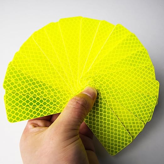 Reflective Stickers Made of 3M DG3,Super Reflection, Safety Reflective Tape for Car Trailer Truck Bike Motorcycle, 20 Pcs Fluorescent Yellow-Green Outdoor Waterproof 3.15" X 1.18"