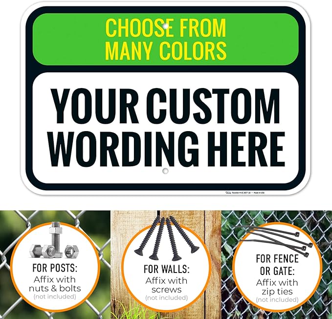 Custom Personalized Signs For Home, Office, Business, Delivery, Decor, Indoor/Outdoor Use Black Border Sign, 12x18 Aluminum Inches, Rust Free .063 Aluminum, Fade Resistant, Made in USA