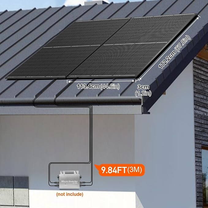 DOKIO 800W (2×400W) 31V Mono Solar Panels - Works for 12/24V Systems, 9.84ft Leads per Panel for Garden/Yard - Home/Backyard Shed or Cabin, Off-Grid Battery Charging