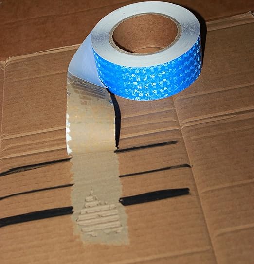 Industrial Reflective Tape Blue 2 inch Wide, Outdoor Waterproof High Visibility Safety Warning Adhesive Strips (66 feet, 5 Rolls)