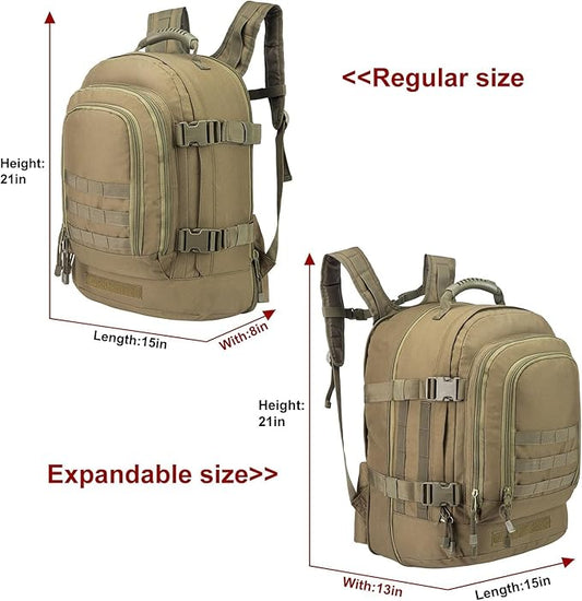HYKING Large Tactical Expandable Backpack 39L-64L Military Bug Out Bag With Waist Strap