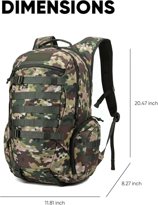 35L Tactical Backpack for Men, MOLLE Military Bug Out Bag, Waterproof Rucksack for Hiking with Hydration Port CP
