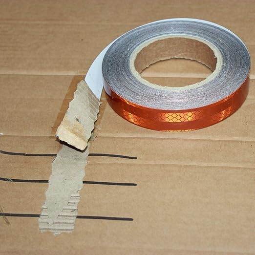 Non Fading Brown Reflective Tape Outdoor Waterproof 1 inch Wide, High Visibility Warning Industrial Marking Tape, Safety Stickers (168 feet)