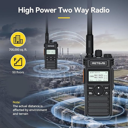 (2nd Gen RT86) Retevis RT86S Walkie Talkies with Shoulder Mic, Long Range 2 Way Radio with LCD Screen, Group Call, Type-C Charging, NOAA, Heavy Duty Two Way Radio, Business Radio for Industry(4 Pack)