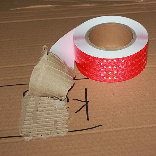 Red Reflective Tape 2 inch Wide for Bikes, Outdoor Waterproof High Visibility Safety Warning Reflector Sticker Strips (68 feet)