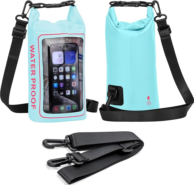 154 Pieces Waterproof Boat First Aid Kit Dry Bag with Cell Phone Bug Out Bags Pouch Roll Top Boat Emergency Kit 2-in-1 for Camping Fishing Kayaking Swimming Rafting