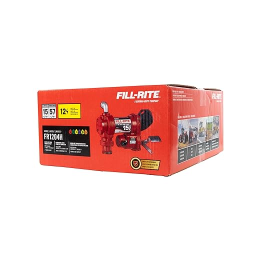 Fill-Rite FR1204H 12 V 15 GPM Fuel Transfer Pump (Pump Only Model) | Gasoline, Diesel, Kerosene, Ethanol Blends, Methanol Blends, & Biodiesel