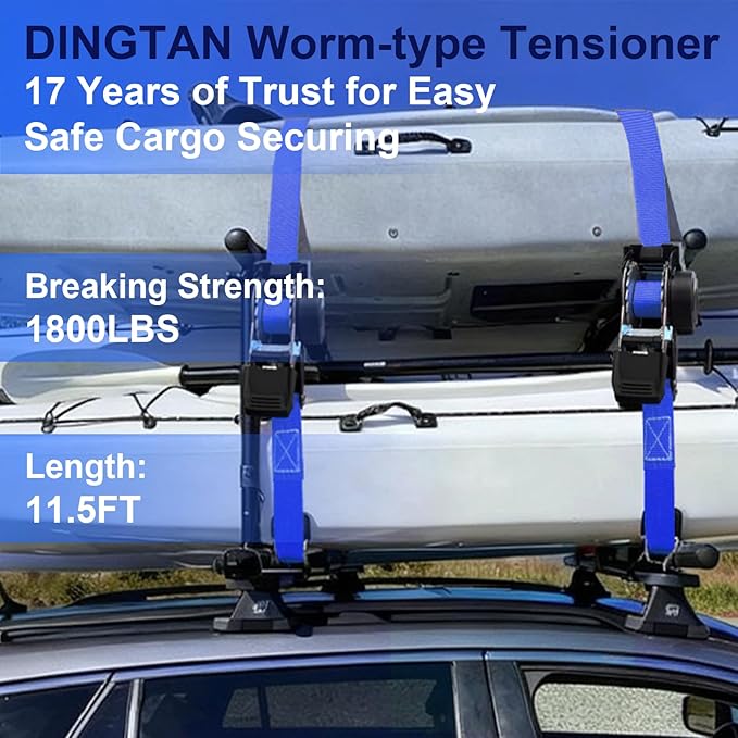 Ratchet Straps Tie Downs (4-Pack) - 1''x 15' (1,680lb Break Strength) - Ultimate Tie Down Straps with Safety S Hooks-for Trucks, Cargo, Moving, Appliances etc-(Blue)