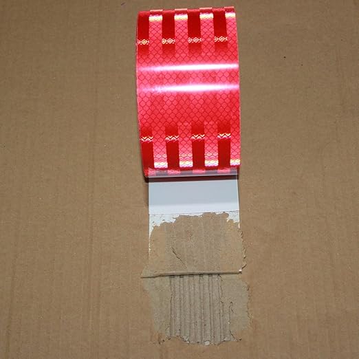 Industrial Non Fading Reflective Tape Red Outdoor Waterproof 3 inch, High Visibility Safety Warning Adhesive Stickers (66 feet)