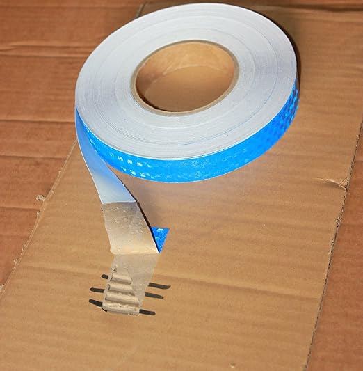 Blue Reflective Tape 1 inch Wide, Outdoor Waterproof High Visibility Warning Industrial Marking Tape, Safety Stickers (168 feet)