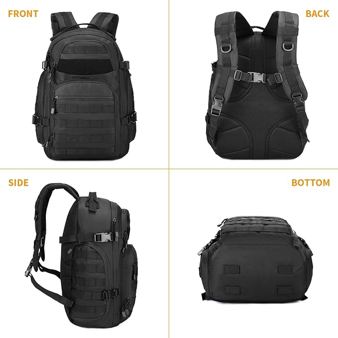 Military Tactical Backpack 30L Molle Rucksack EDC Daypack Small Bug Out Bag for Outdoor Hiking Travel Camping Cycling