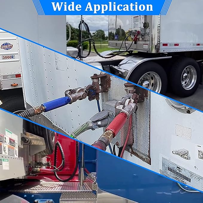 15ft 3 in 1 ABS & Power Air Line Hose with Glad Hands & Gladhand Handles for Tractor Trailer Semi Truck
