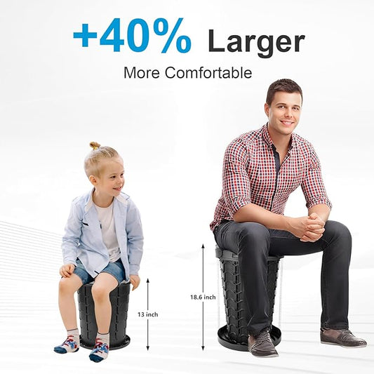 imodomio Retractable Portable Toilet Camping Toilet - Adjustable Height Camp Toilet Portable Potty for Camping, Car, Travel, Boat, Beach, Tent and Emergency Use