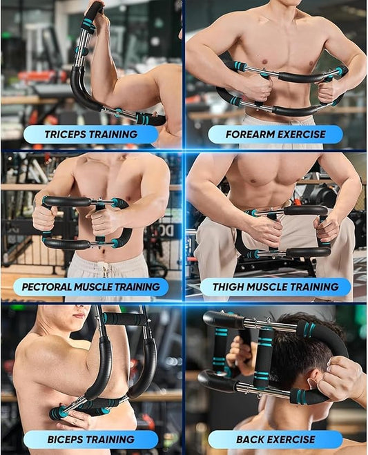Twister Arm Trainer, 40-100lb Adjustable Chest Workout Equipment Power Twist Arm Trainer, Forearm Strengthener, Portable Spring Resistance for Home Fitness