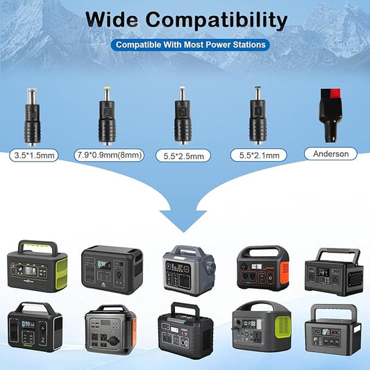 60watt Portable Solar Panels, Ip65 Waterproof Foldable Solar Panel Dual USB Ports QC3.0 DC 60W, Solar Charger for Small Power Station Camping Hiking Outdoor Activities