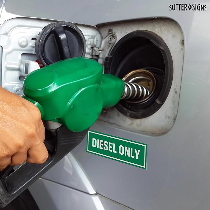 Sutter Signs 3pc Diesel Only Stickers for Fuel Tank | Weatherproof Adhesive Decals for Trucks, Tractors, Fuel Cans, Gas Caps