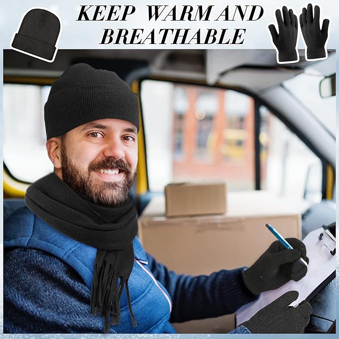 Unittype 300 Pcs Winter Homeless Care Supplies Bulk - Beanies Caps Gloves Scarves Set for Community Charity Church Donation
