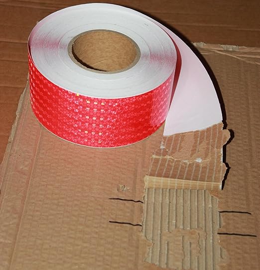 Red Reflective Tape Outdoor Waterproof 3 inch Wide, High Visibility Warning Industrial Marking Tape, Safety Stickers (168 feet)