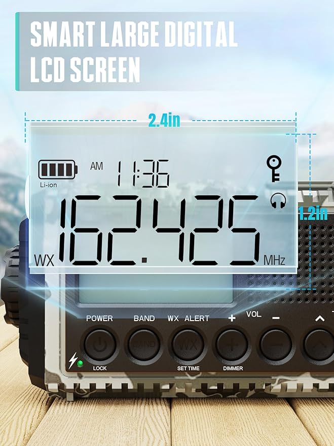 Hand Crank Solar Emergency Radio with 2X Faster Crank,Clear Signal& 12000mAh Battery Operated,Auto NOAA Weather Alert/SW/AM/FM Portable Radio with 6-Way Power,Flashlight, Phone Charger,SOS Alarm