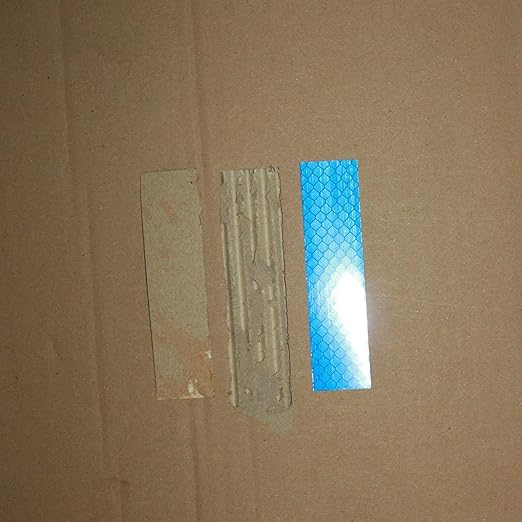 Non Fading Blue Reflective Stickers 1 inch X 4 inch, Outdoor Waterproof High Visibility Warning Safety Adhesive Reflector Tape (100 Pcs)