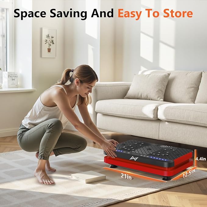 AXV Vibration Plate Fitness Platform Exercise Machine Vibrating Shaking Full Body Shaker Workout Vibrate Stand Shake Board Sport Gym for Weight Loss Fat Burner for Women Men
